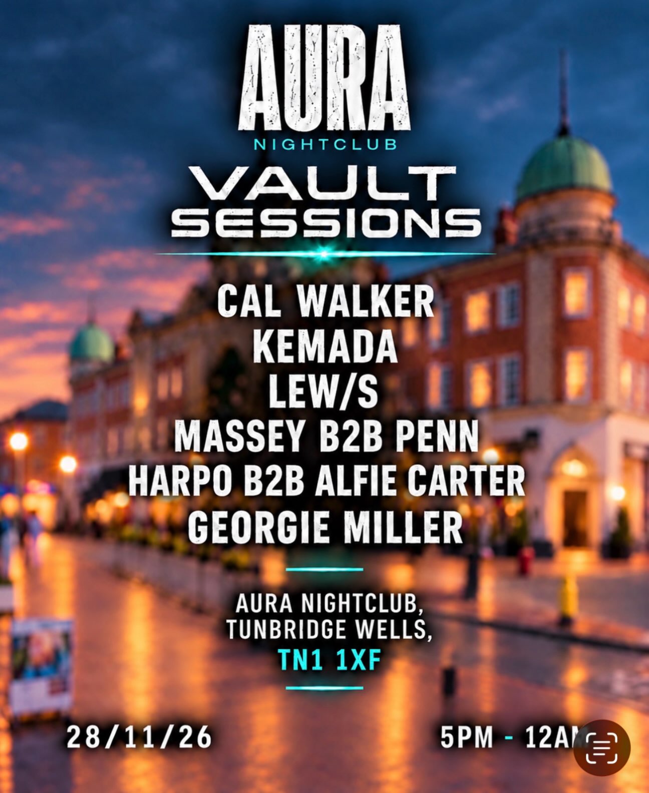 Who’s ready for the biggest house event Tunbridge Wells has ever seen 😮‍💨On the 28th of November we’ll be hosting the Main Room of @auratwells with a stacked line up of DJs..😎@calwalker.dj
@_kemada
@lewis.sheehan
@masseyharvey
@dylanpenn_
@harpo_dj
@alfiecarterr_
@georgiemillerrrTickets are on sale for just £10 in the link in the bio and there will be NO TICKETS ON THE DOOR.This event is 18+NO ID. NO ENTRY.Last entry is 21:00.We can’t wait for you to join us for our biggest party yet 🕺